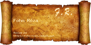 Fohn Róza névjegykártya