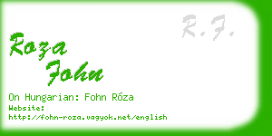 roza fohn business card