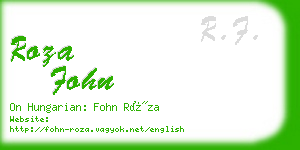 roza fohn business card